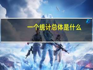 一个统计总体是什么