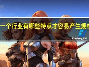 一个行业有哪些特点才容易产生规模经济