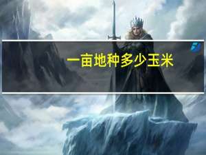 一亩地种多少玉米