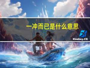 一冲而已是什么意思