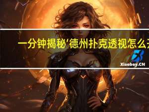 一分钟揭秘‘德州扑克透视怎么开!详细教程”原来真可以开挂