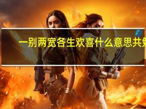 一别两宽各生欢喜什么意思共勉（一别两宽各生欢喜什么意思）