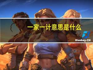 一家一计意思是什么
