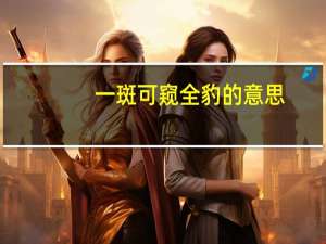 一斑可窥全豹的意思