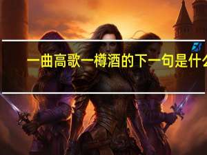 一曲高歌一樽酒的下一句是什么