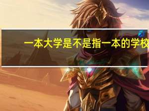 一本大学是不是指一本的学校