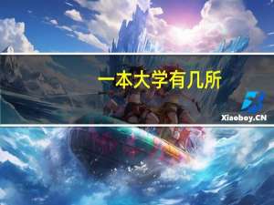 一本大学有几所