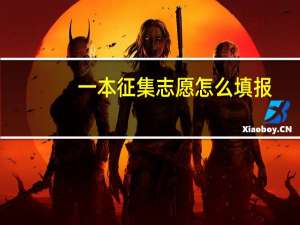 一本征集志愿怎么填报