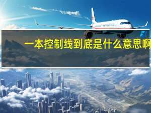 一本控制线到底是什么意思啊