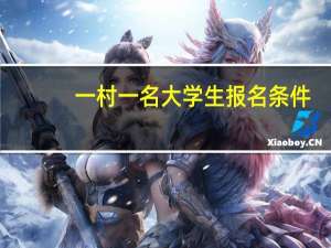 一村一名大学生报名条件