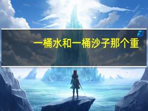 一桶水和一桶沙子那个重