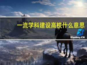 一流学科建设高校什么意思