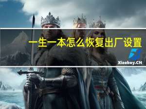 一生一本怎么恢复出厂设置
