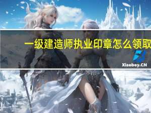 一级建造师执业印章怎么领取
