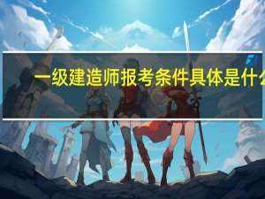 一级建造师报考条件具体是什么