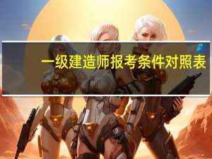 一级建造师报考条件对照表
