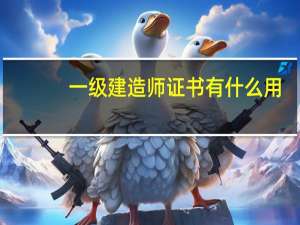 一级建造师证书有什么用