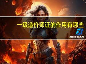 一级造价师证的作用有哪些