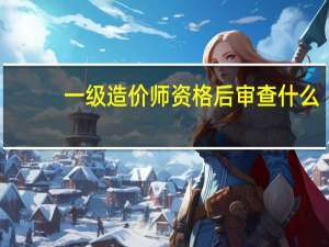一级造价师资格后审查什么