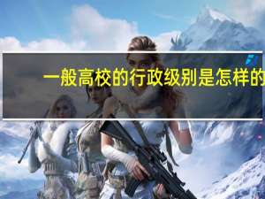一般高校的行政级别是怎样的