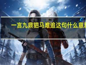 一言九鼎驷马难追这句什么意思