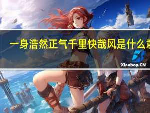 一身浩然正气千里快哉风是什么意思