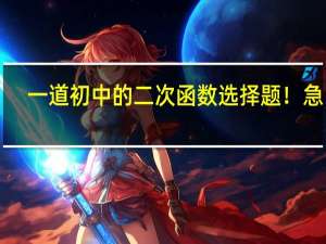 一道初中的二次函数选择题！急！！