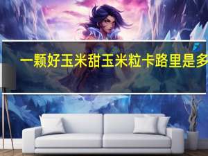 一颗好玉米 甜玉米粒卡路里是多少