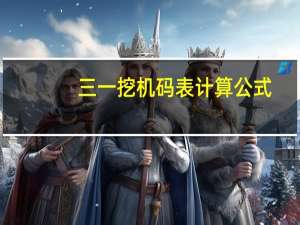 三一挖机码表计算公式
