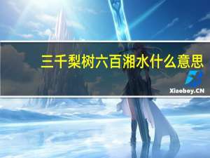 三千梨树六百湘水什么意思