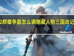 三国战记2群雄争霸怎么调隐藏人物 三国战记2群雄争霸秘籍