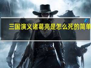 三国演义诸葛亮是怎么死的简单点
