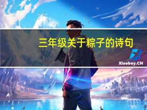 三年级关于粽子的诗句
