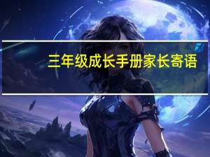 三年级成长手册家长寄语