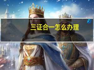 三证合一怎么办理