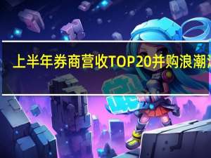 上半年券商营收TOP20 并购浪潮涌动，行业格局生变