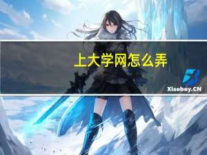 上大学网怎么弄