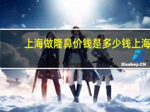 上海做隆鼻价钱是多少钱 上海哪里做鼻子好