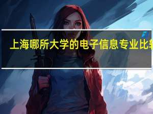 上海哪所大学的电子信息专业比较好