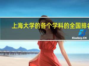 上海大学的各个学科的全国排名