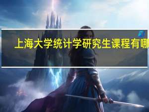 上海大学统计学研究生课程有哪些