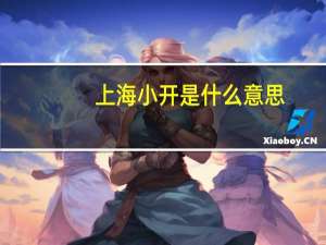 上海小开是什么意思