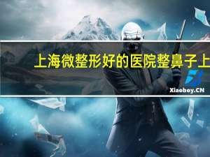 上海微整形好的医院 整鼻子上海哪家医院好