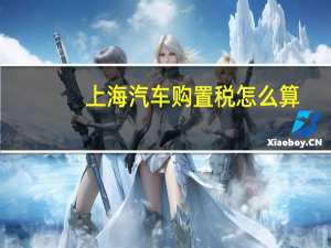 上海汽车购置税怎么算