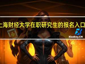 上海财经大学在职研究生的报名入口是什么