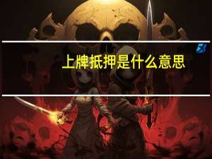 上牌抵押是什么意思