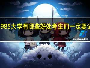 上985大学有哪些好处 考生们一定要记住这些