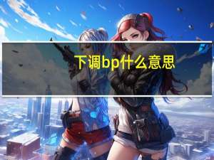 下调bp什么意思