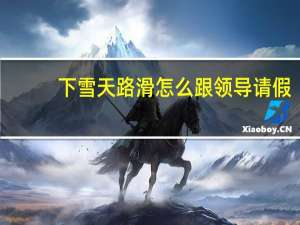 下雪天路滑怎么跟领导请假