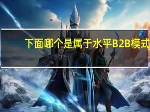 下面哪个是属于水平B2B模式